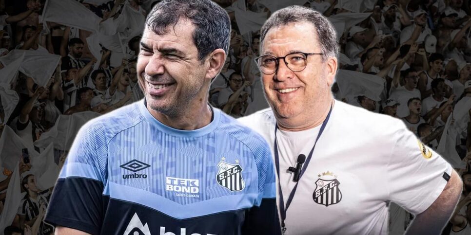 Marcelo Teixeira (Foto- Raul Baretta: Santos FC) e Técnico Fábio Carille (Foto- Raul Baretta: Santos FC)