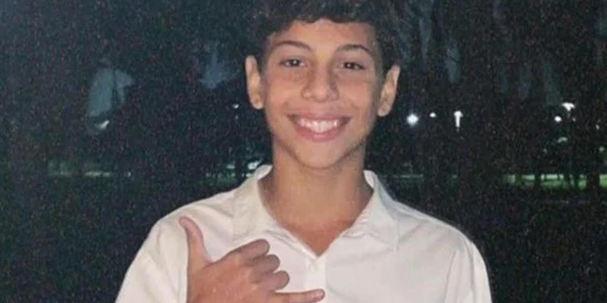 Murilo Costa Felix Oliveira, de 14 anos, estava na casa de um amigo quando disparo aconteceu. (Reprodução)