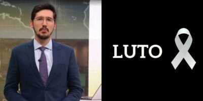 Nilson Klava, substituto de César Tralli, no Jornal Hoje e imagem de luto (Fotos: Reproduções / Globo / Canva)