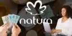 Notas de real, Natura e mulher no computador (Fotos: Reproduções / Canva / internet)