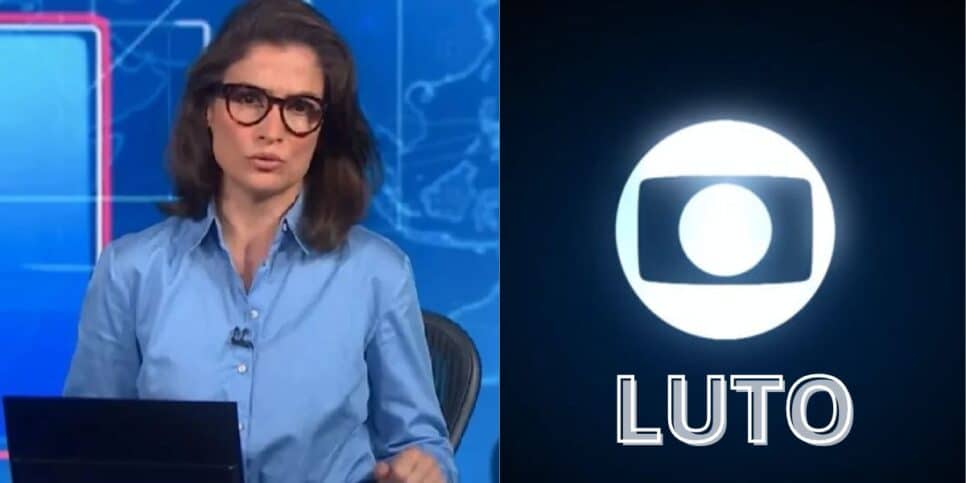 Renata Vasconcellos / Logo da Globo preta - Montagem: TVFOCO