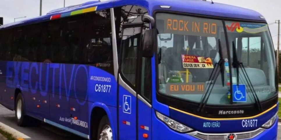 Ônibus do RJ que leva direto ao Rock in Rio (Reprodução/VEJA RIO)