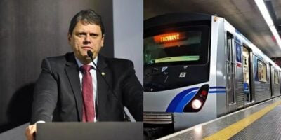 Tarcísio de Freitas e linha 1 azul do Metrô de São Paulo (Reprodução - Internet)