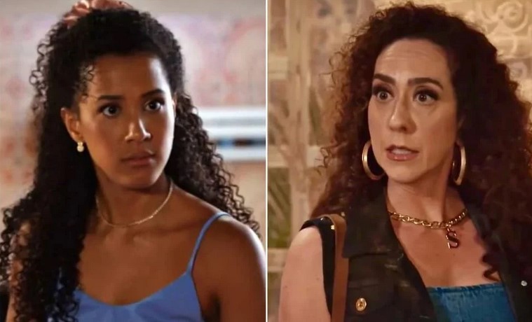 Andrômeda e Sheila em Família é Tudo (Foto: Reprodução / Globo)