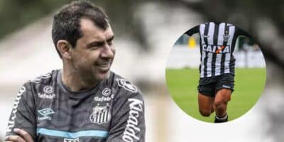 Carille e jogador do Santos (Foto: Reprodução / Ivan Storti / SFC / Esporte News Mundo)