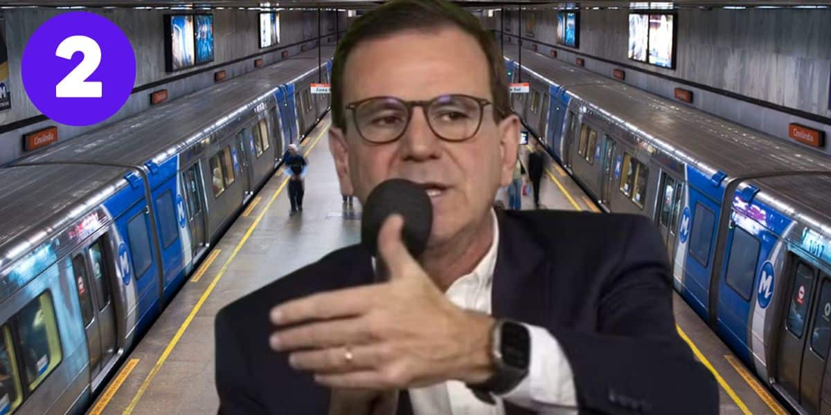 Eduardo Paes e metrô do RJ (Foto: Reprodução / Gov / Canva / Montagem TV Foco)