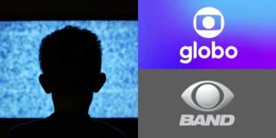 Globo e Band com sinal de TV encerrado (Reprodução: Montagem TV Foco)