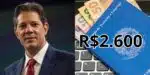 Gigante passa por cima de Haddad com salário mínimo de R$2.600 (Reprodução: Daniel Ramalho/AFP) 