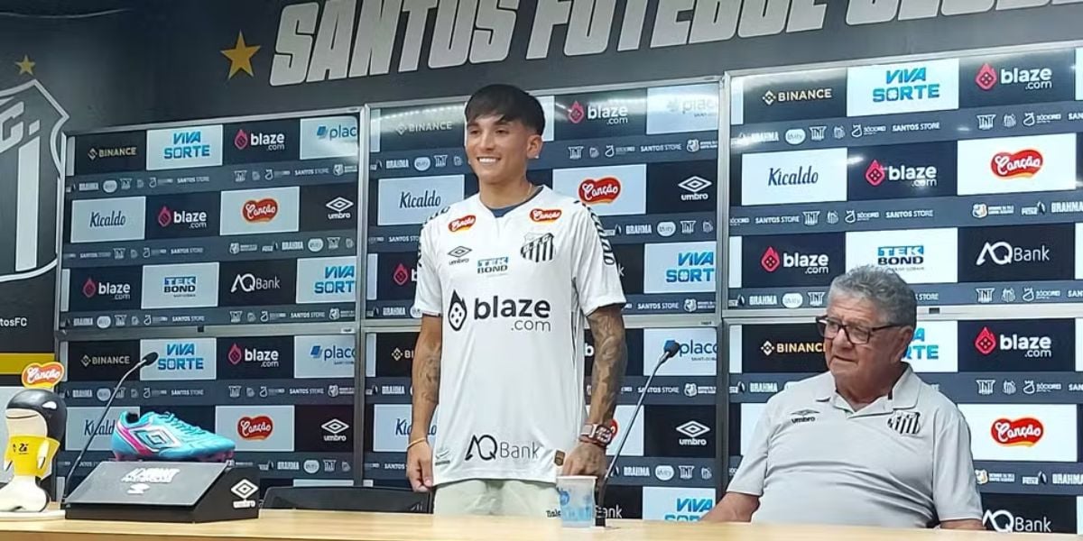 Laquintana chegou no Santos depois de atuar no Bragantino (Reprodução: Bruno Gutierrez)