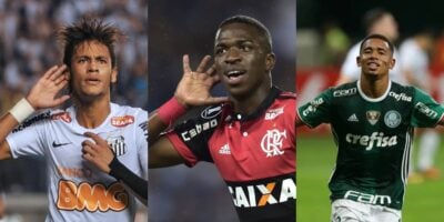 Gabriel J. no Palmeiras, Neymar no Santos e Vini J. no Flamengo - Foto: Internet