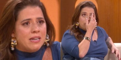 Tati Machado soluça ao expor maior dor do mundo na Globo (Foto: Reprodução/GloboPlay/Montagem TV Foco)