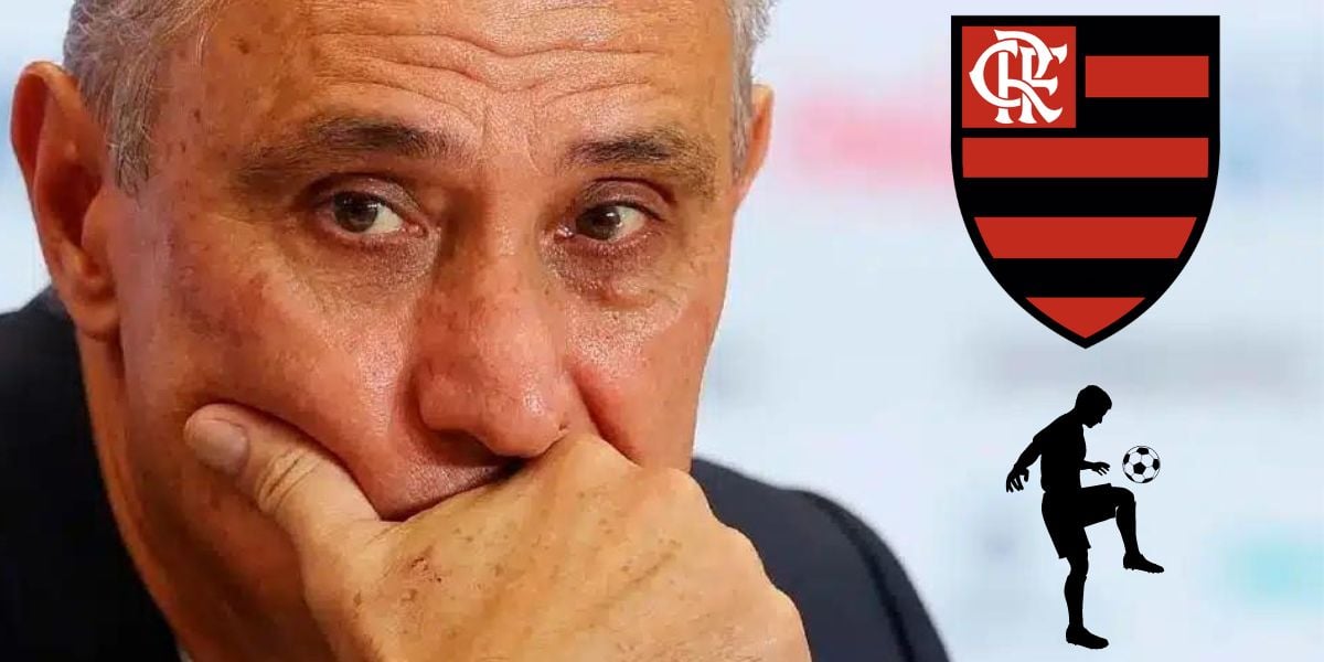 Tite e logo do Flamengo (Foto: Reprodução / Canva / FFC / Montagem TV Foco)