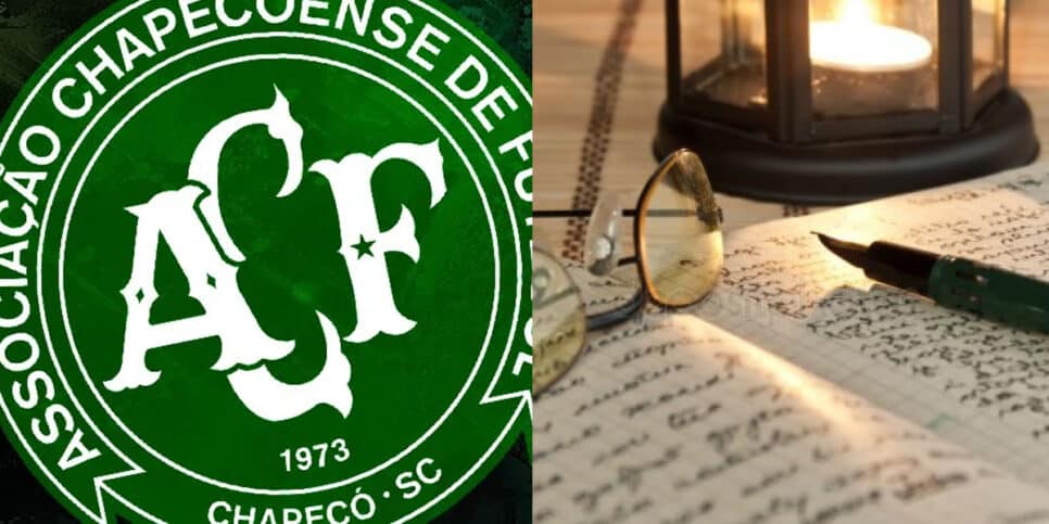 Carta psicografada do diretor da Chapecoense |(Foto: Reprodução, Montagem - TV Foco)