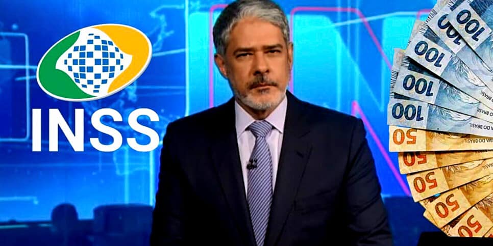 Bonner paralisa JN com novo aumento que interfere nos valores do INSS (Foto Reprodução/Montagem/Lennita/Tv Foco/Canva/Globo)