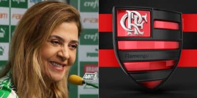 Leila Pereira / Logo do Flamengo - Montagem: TVFOCO