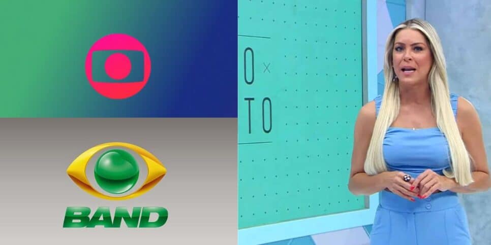 Logo da Globo / Logo da Band / Renata Fan - Montagem: TVFOCO