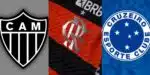 Logo do Atlético MG / Logo do Flamengo / Logo do Cruzeiro - Montagem: TVFOCO