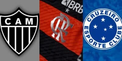 Logo do Atlético MG / Logo do Flamengo / Logo do Cruzeiro - Montagem: TVFOCO