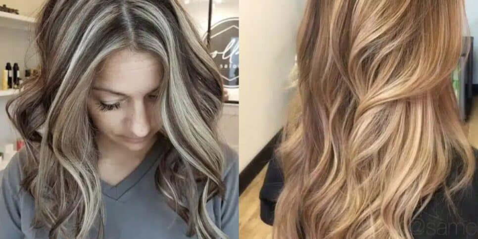 Mechas loiras em base escura e champagne (Foto: Pinterest @hairguy424 / @kyleighrreese)