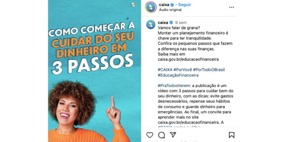 Publicação da Caixa (Reprodução/Instagram)