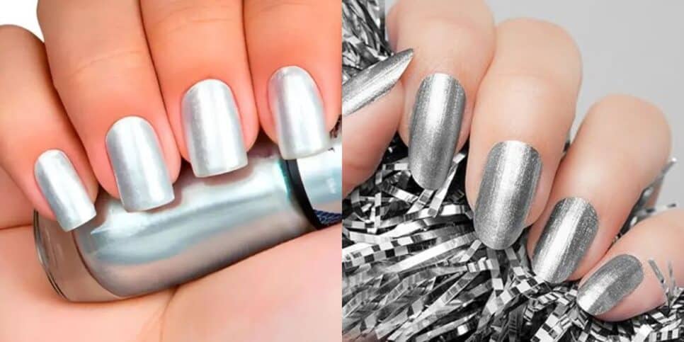 Unhas prateadas (Reprodução/Pinterest)