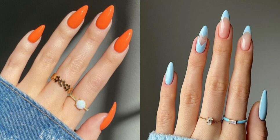 Esmalte laranja e azul (Reprodução/Pinterest)