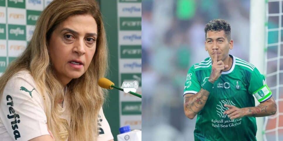 Leila bate martelo sobre Firmino no Palmeiras em 2025 (Reprodução/Montagem/Lance!/Portal Palmeirense)