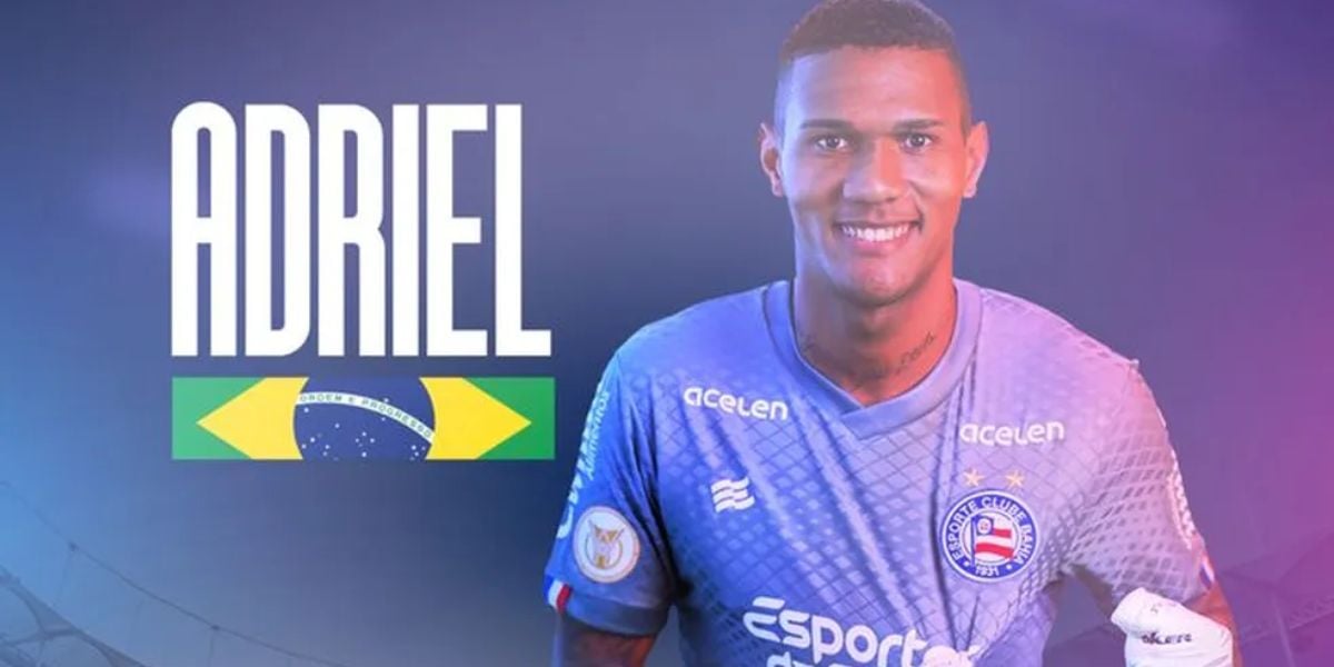 Anúncio do Bahia da contratação de Adriel (Reprodução: Bahia/Divulgação)