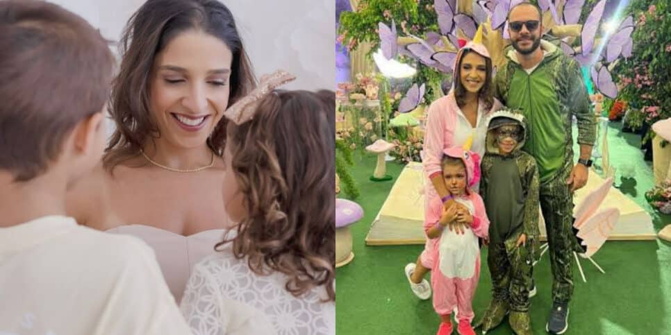 Ana Carolina ao lado de seus dois filhos (Foto: Reprodução/Montagem TV Foco)