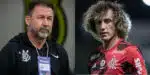 R$3M e rasteira no Flamengo: Augusto Melo sobre David Luiz (Foto: Reprodução/Montagem TV Foco)