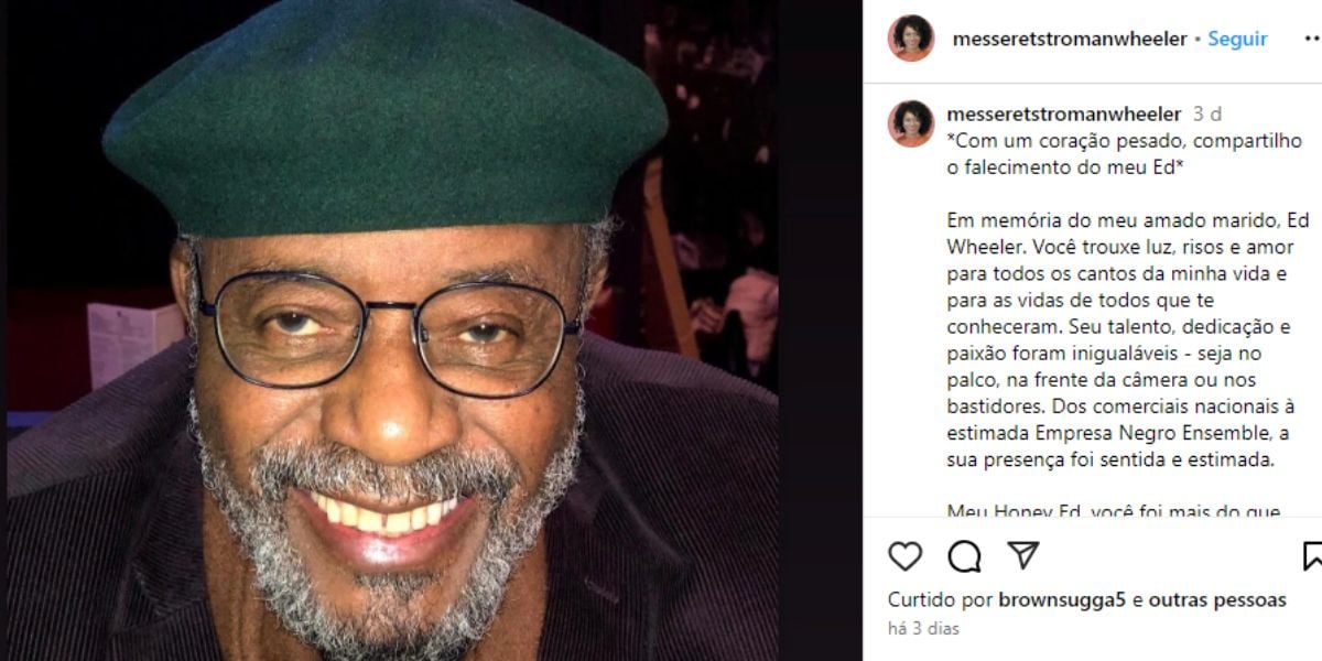 Comunicado de morte do ator Ed Wheeler (Reprodução: Instagram)