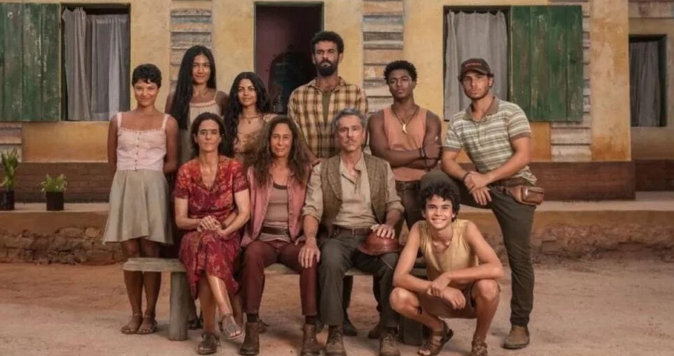 Elenco de No Rancho Fundo (Foto: Reprodução/ Divulgação/ Globo)