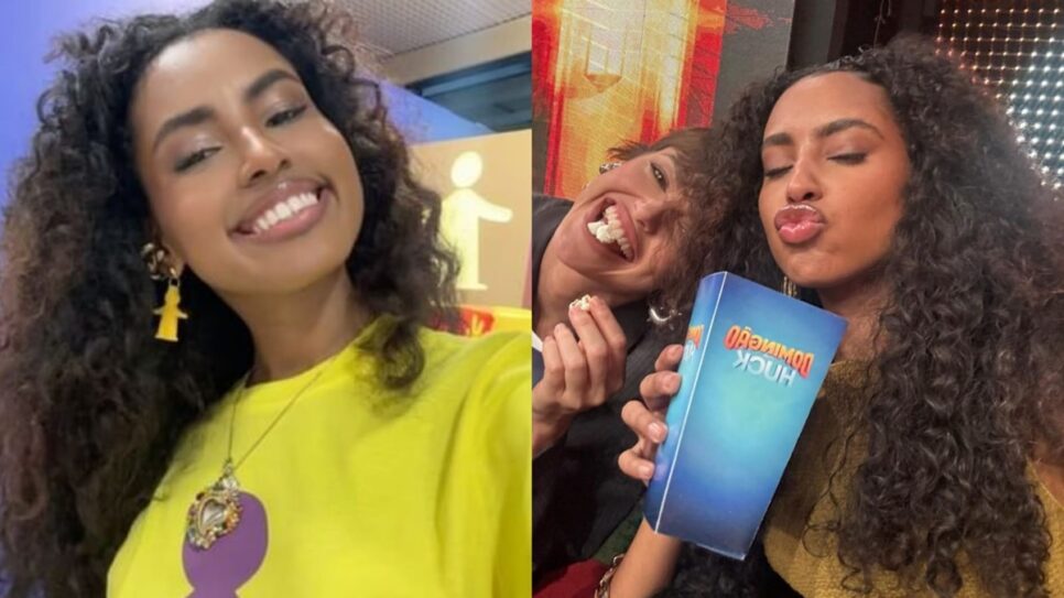 A atriz em campanha do Criança Esperança ao lado de Agatha Moreira, de Mania de Você (Fotos: Reprodução/ Instagram/ Montagem TV Foco)