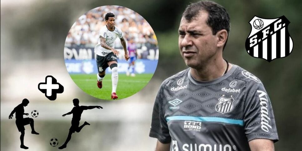 Gil, jogadores e Carille (Foto: Reprodução / Santos / Canva / Montagem TV Foco)