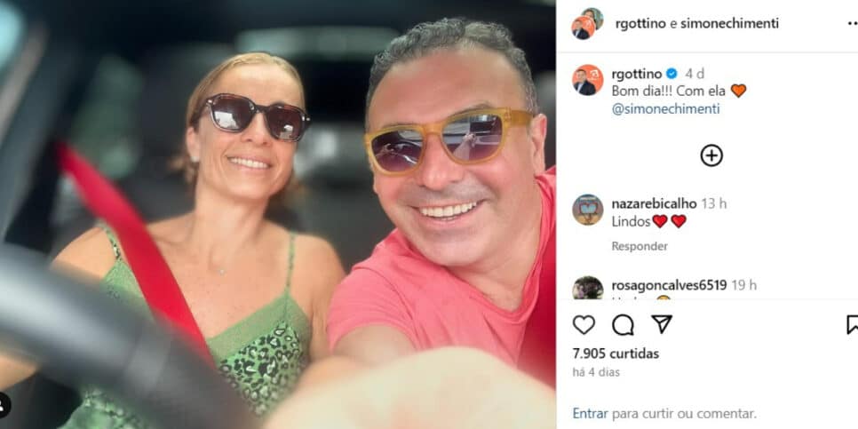 Reinaldo Gotinno ao lado de sua esposa, Simone (Foto: Reprodução)