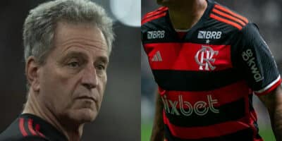 Craque do Flamengo pede a Landim para jogar em rival da Série A (Foto: Reprodução/Montagem TV Foco)