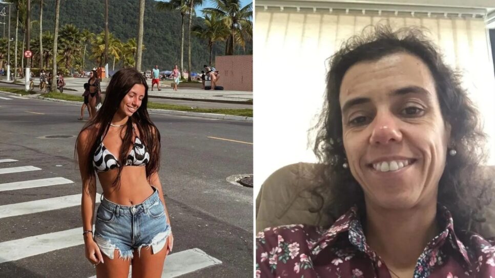 A ex de Gabriel Costa ao lado da mãe e atual namorada (Foto: Reprodução/Montagem)