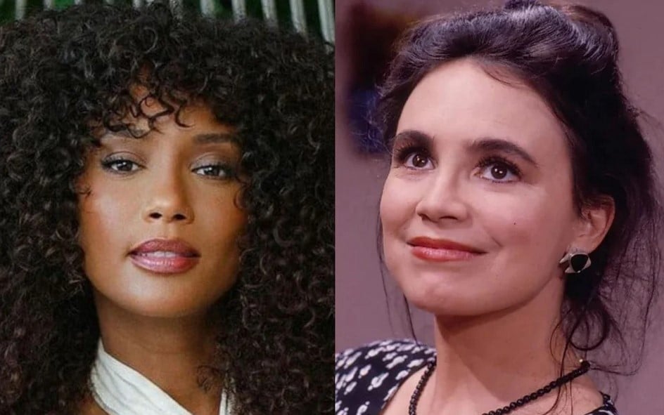 As atrizes Taís Araujo e Regina Duarte: a Raquel do futuro será bem diferente da do passado em Vale Tudo (Foto: Reprodução / Globo)