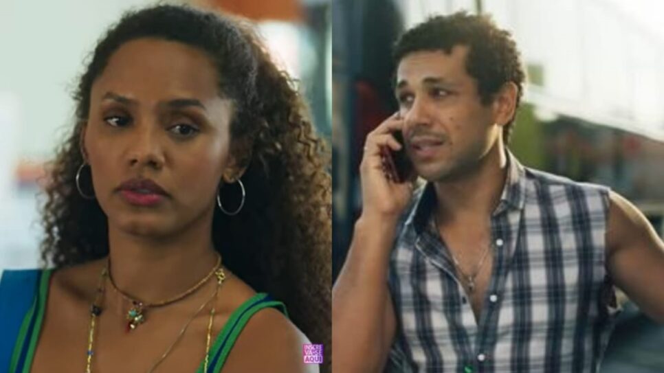 O casal vive altos e baixos e protagonista é enrolada pelo namorado traidor (Fotos: Reprodução/ YouTube/ Montagem TV Foco)