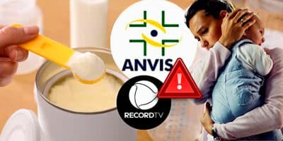 ANVISA emitiu alerta quanto às fórmulas de leite e notícia é dada através da Record TV (Foto Reprodução/Montagem/Lennita/Tv Foco/ANVISA/Canva/Freepik)