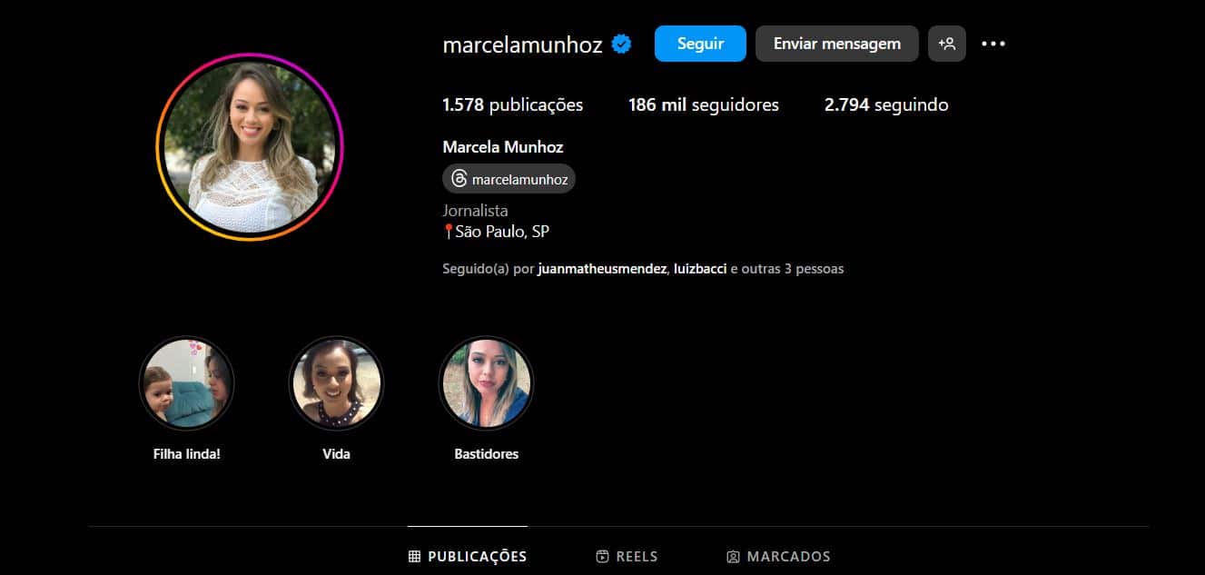 Marcela Munhoz tem mais de 180 mil seguidores (Foto Reprodução/Instagram)