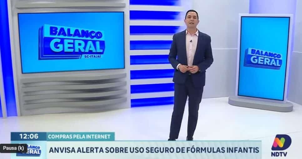 Calebe Moreno, apresentador do Balanço Geral- Itajaí (Foto Reprodução/NDTV)