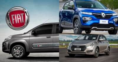 Fiat UNO, Kwid e HB20 (Foto: Reprodução - Motors)