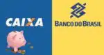 Ilustração poupança, logo da Caixa e Banco do Brasil (Fotos: Reproduções / Canva / Internet) 