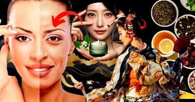 Japonesas tem segredo milenar da beleza revelado para uma pele perfeita e longe de rugas (Foto Reprodução/Montagem/Lennita/Tv Foco/Getty Images/Pinterest/Canva)