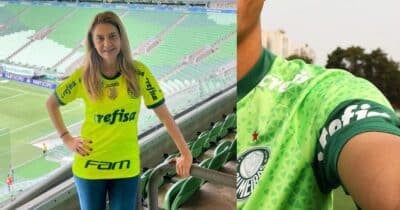 Leila Pereira e jogador do Palmeiras (Fotos: Reprodução / Instagram)