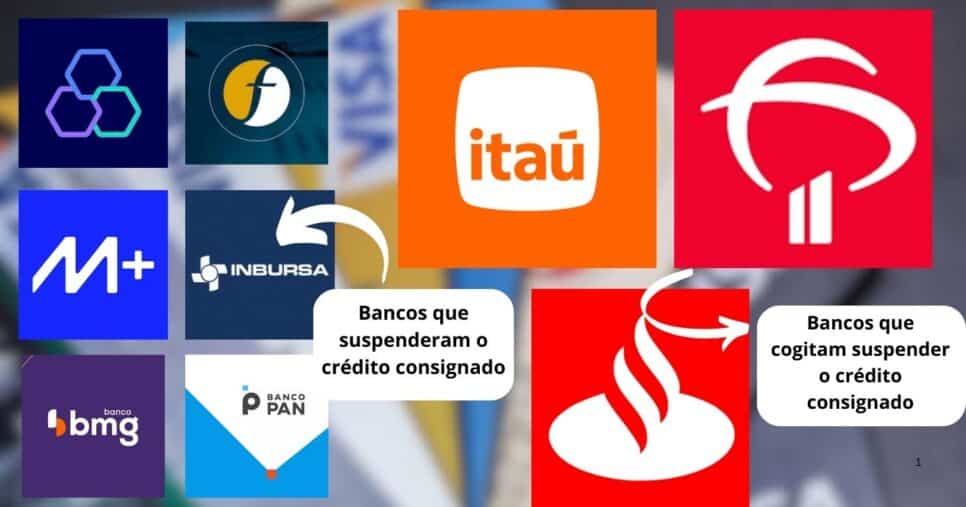 6 bancos suspenderam enquanto 3, incluindo Itaú Santander e Bradesco cogitam suspender (Foto Reprodução/Montagem/Lennita/Tv Foco/Canva/Logos)