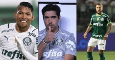 Rony, Abel Ferreira e Zé Rafael no Palmeiras (Reprodução - Internet)