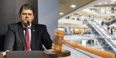 Decreto de Tarcísio traz proibição em shoppings (Reprodução/InfoMoney/Canva)