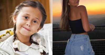 Atriz mirim de 'Etâ Mundo Bom!' está irreconhecível (Reprodução/Montagem/Globo/Instagram)